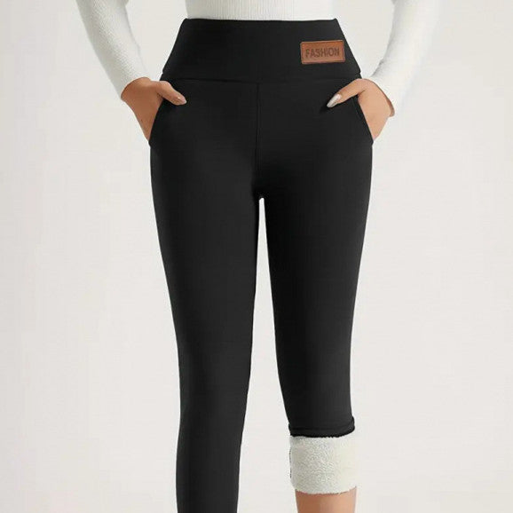 Fôrede leggings dame svart
