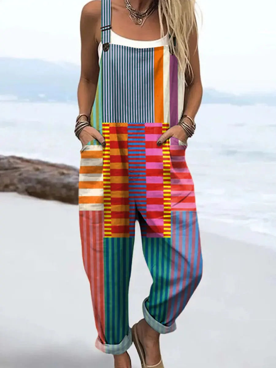 Mireya | Buksedress med regnbuestriper – Flerfarget
