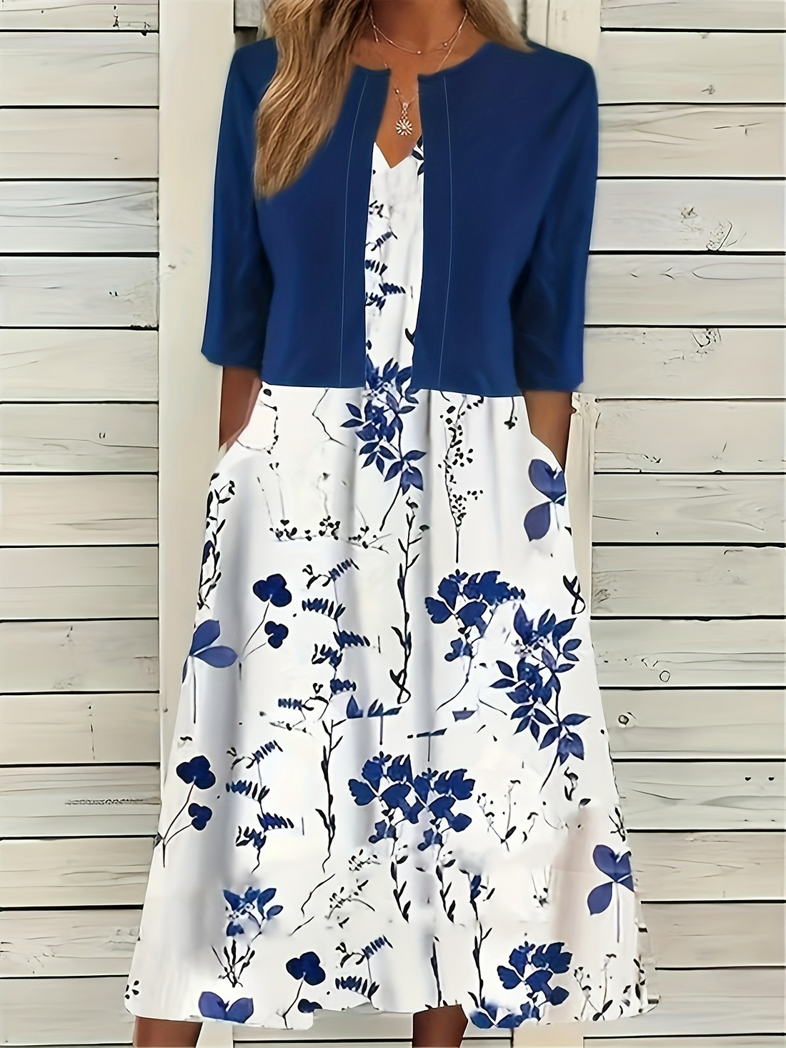 Top &amp;amp; geblümtes Kleid Set