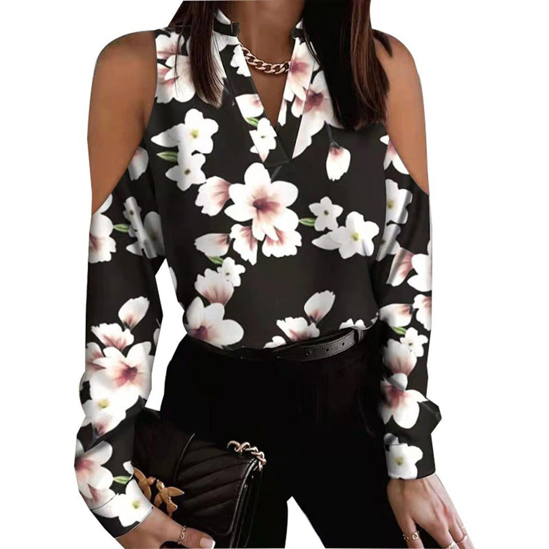 Elegant bluse med V-hals