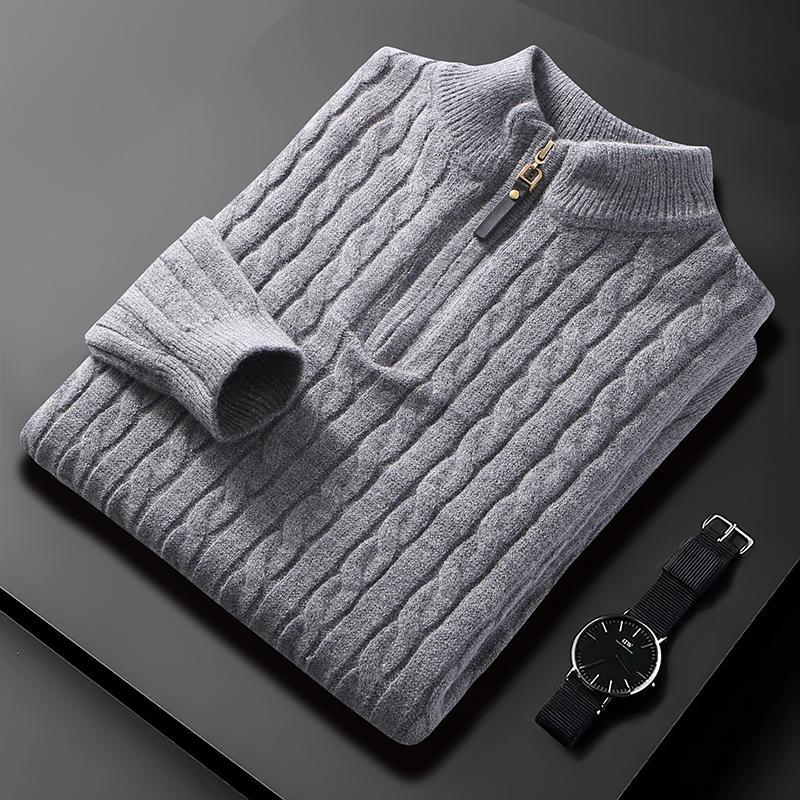 Half zip genser herre grå