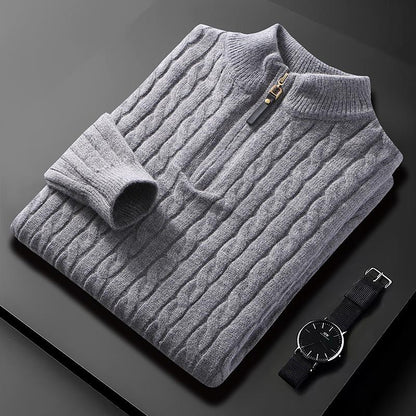 Half zip genser herre grå