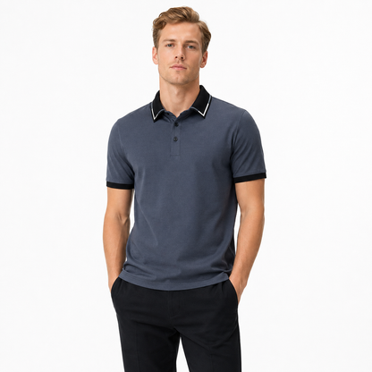 Polo T-skjorte til Herre – Slim Fit &amp; Lett Sommerkomfort – PL7021-Mørk Grå