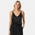 Silke Camisole med Innebygd BH – Satin Singlet med Spagettistropper – Svart