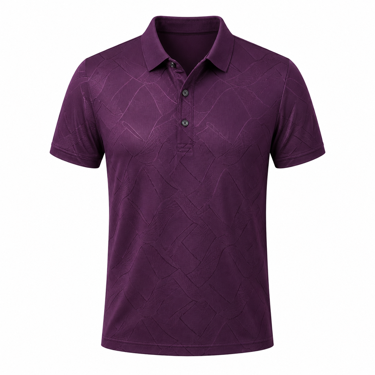 Slim Fit Poloskjorte til Herre – Lyocell- og Silkeblanding med Elegant Struktur