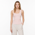 Strikket Camisole til Dame med 3D-Blomster – Elegant Sommertopp – Rosa