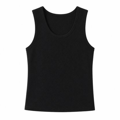 Hvit Strikket Singlet til Dame – Slim Fit &amp; Høy Stretch