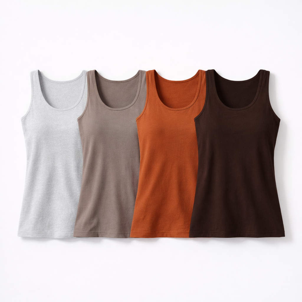 Dame Singlet med Innebygd BH – Slim Fit Topp med Polstring Pakke