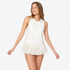 Halter Topp i Faux Skinn – Fringe & Backless Design – Burgunder