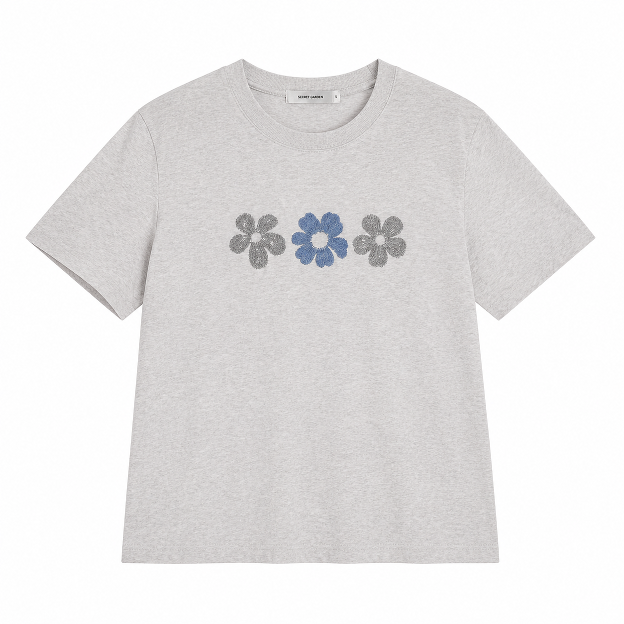 Bomulls T-skjorte til Dame med Blomsterbroderi – Fresh og Komfortabel Sommerstil