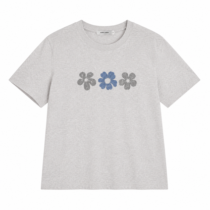 Bomulls T-skjorte til Dame med Blomsterbroderi – Fresh og Komfortabel Sommerstil