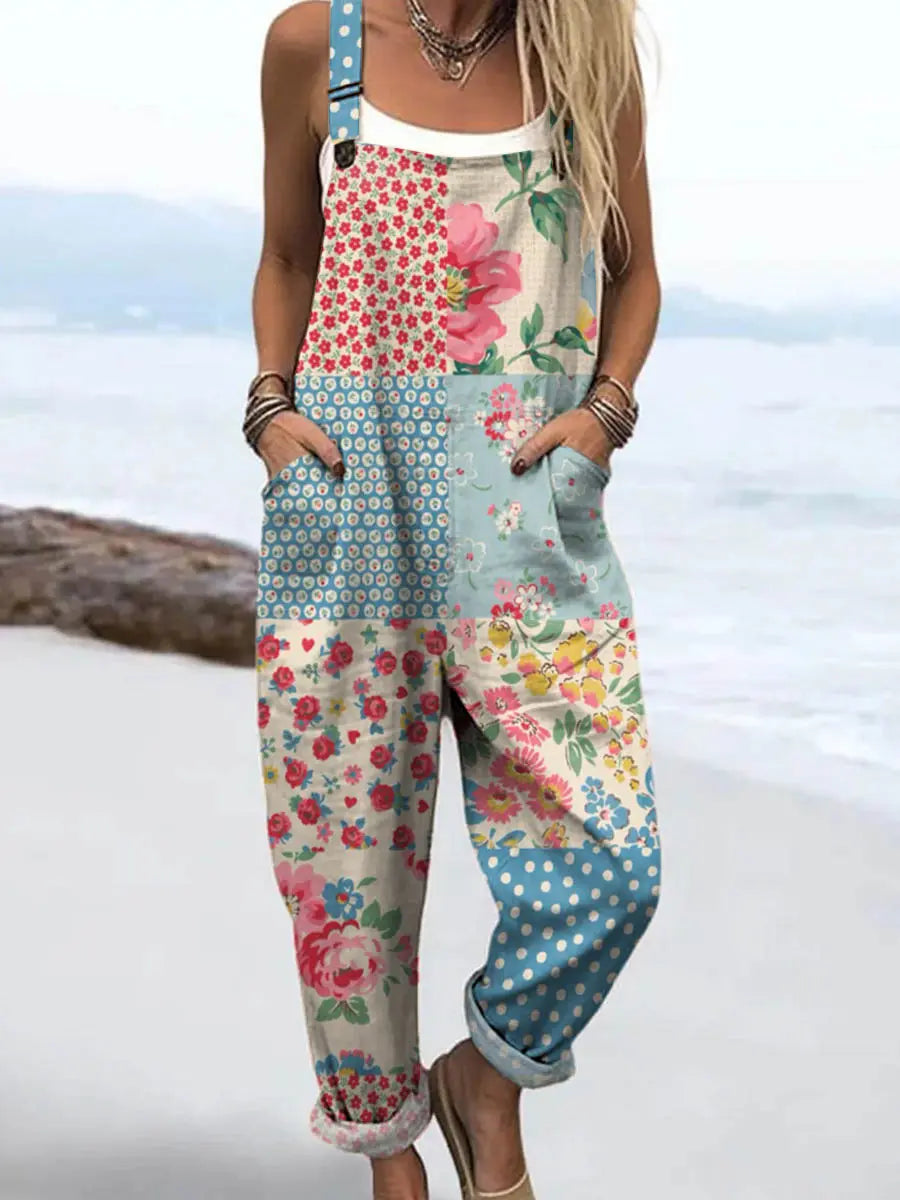 Elowen | Buksedress med blomsterlapper – Flerfarget