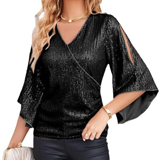 Glitter topp svart