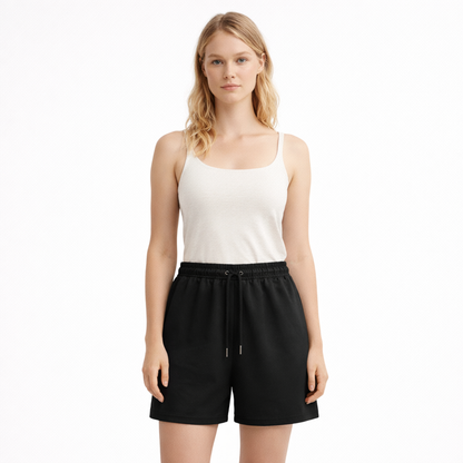 Høytlivs Shorts til Dame – Komfortabel Sporty Shorts med Snøring &amp; Lommer