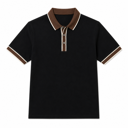 Strikket Poloskjorte i Lyocell til Herre – Lett, Myk og Perfekt for Business Casual