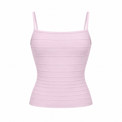 Korsettinspirert Crop Top til Dame – Spagettistropper og Firkantet Utringning