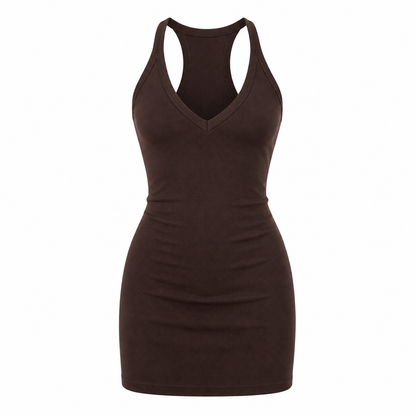 Bodycon Kjole til Dame – V-hals &amp; Slim Fit Y2K Stil
