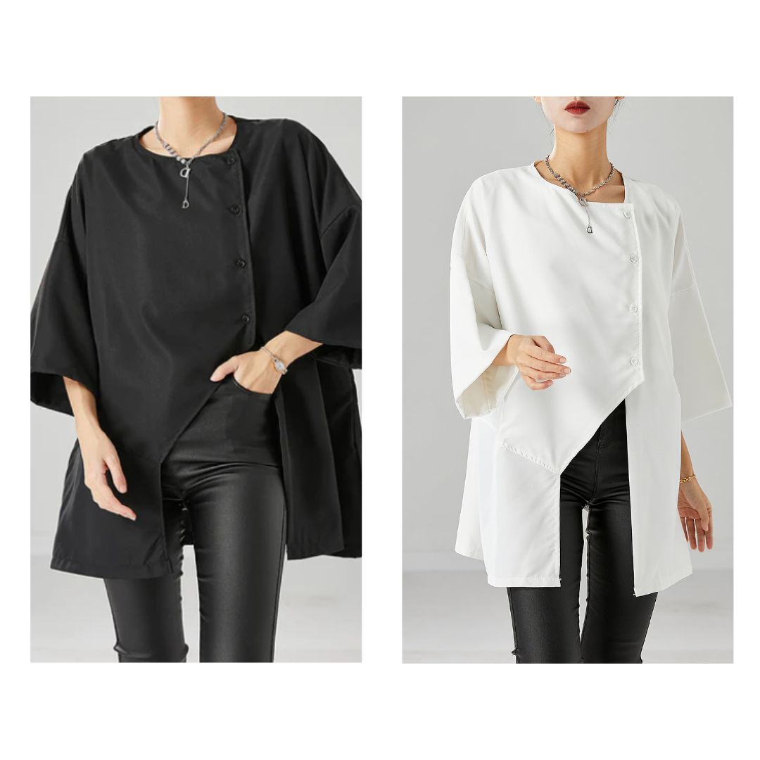 Stilig asymmetrisk bluse