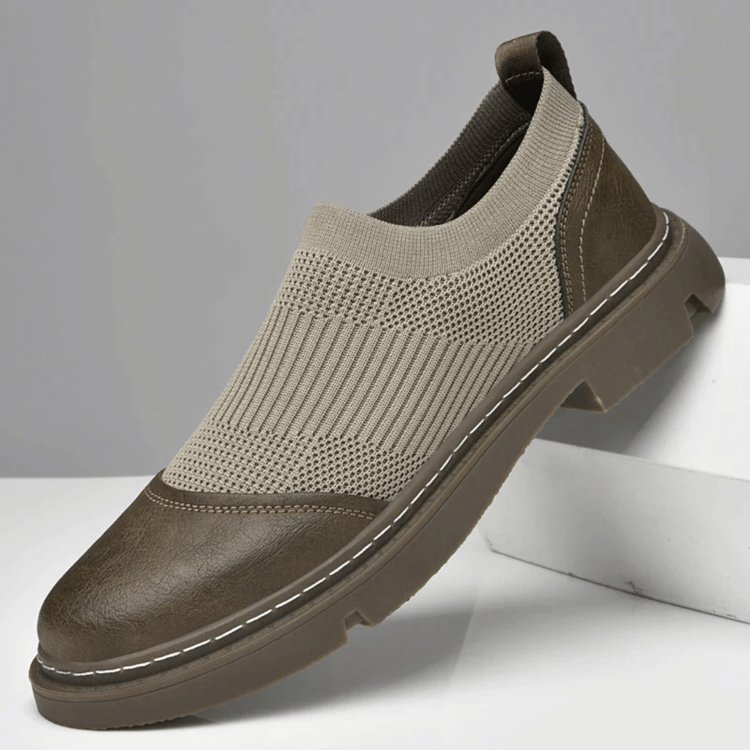 Komfortable slip-on-loafers med netting