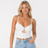 Plissert Crop Top til Dame – Sommertopp med Knytedetaljer og Feminin Passform – Svart