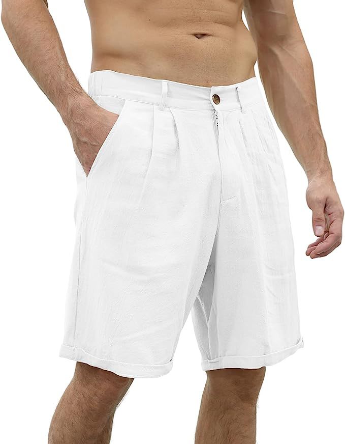 Sommershorts i lin for menn