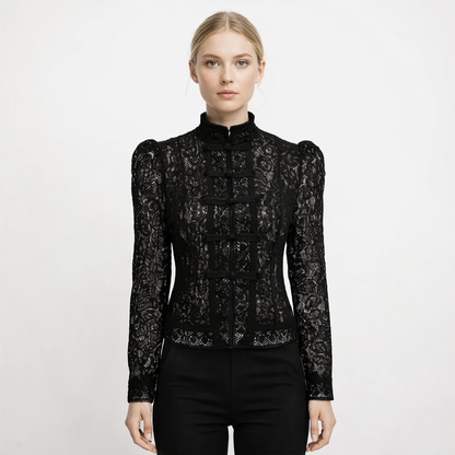 Elegant Blondebluse til Dame – Lett, Gjennomsiktig &amp; Perfekt for Sommeren – Svart