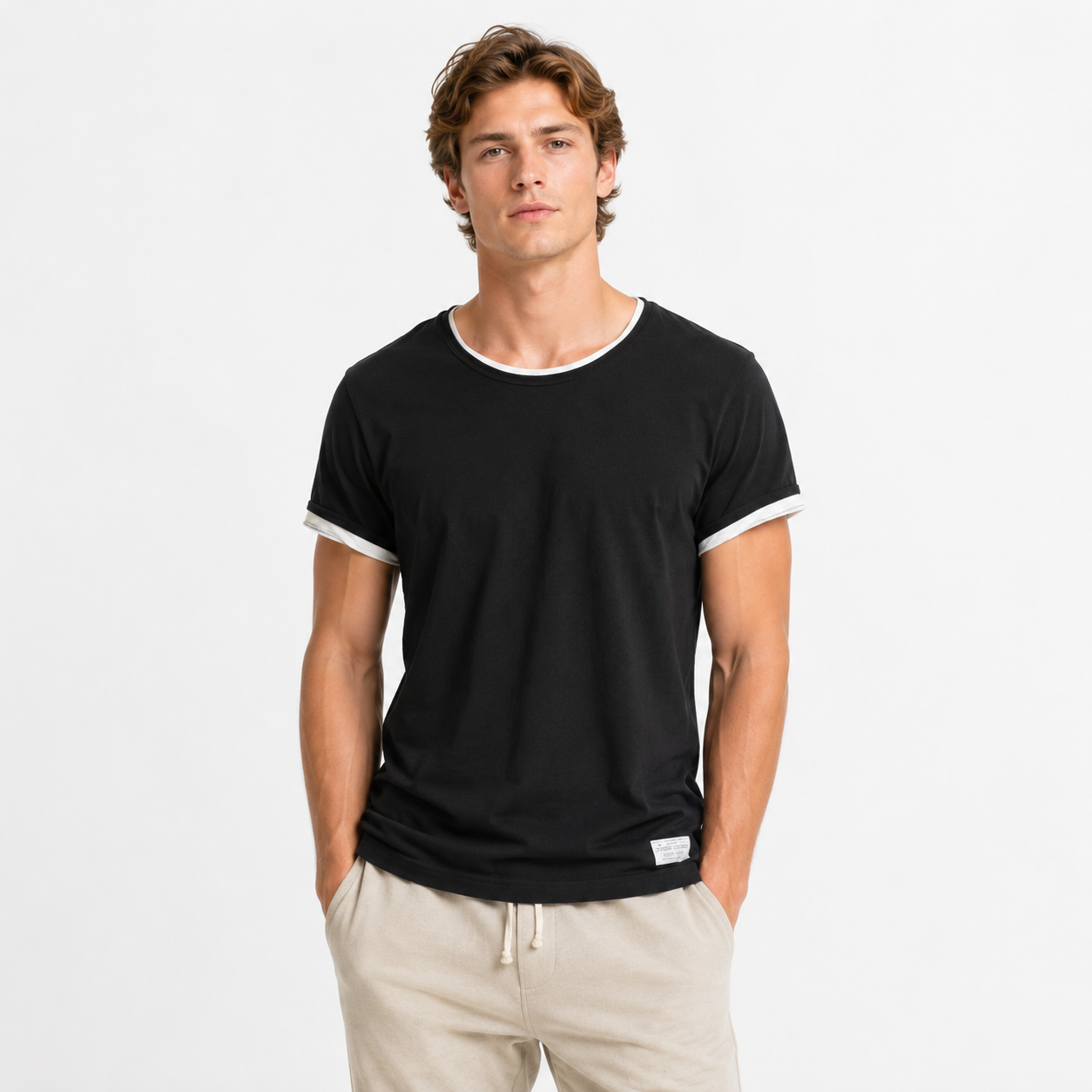 Japansk-Inspirert T-skjorte til Herre – Myk Bambus- og Bomulls T-skjorte for Sommer