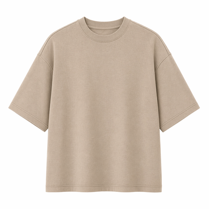 Grå T-skjorte til Herre – Kraftig Bomull, Løs Passform &amp; Vintage Stil