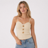 Cross-Knit Camisole til Dame – Slim Fit Ermeløs Sommertopp – Hvit