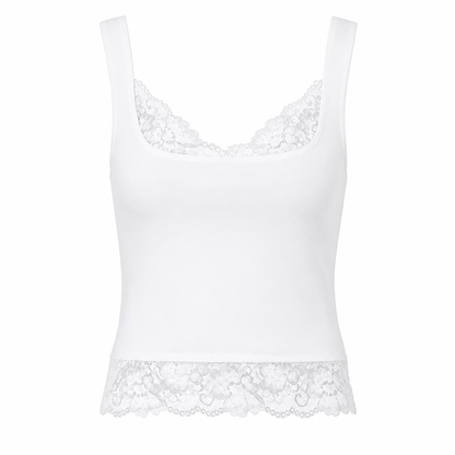 Svart Blonde Crop Top til Dame – Y2K Spaghetti Strap Tank Top