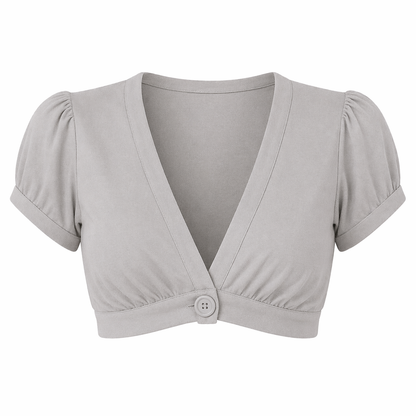 Strikket Crop Topp med V-hals – Y2K Streetwear til Dame