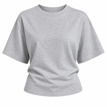 Grå Cropped T-skjorte til Dame – Figurnær Streetwear Sommertopp