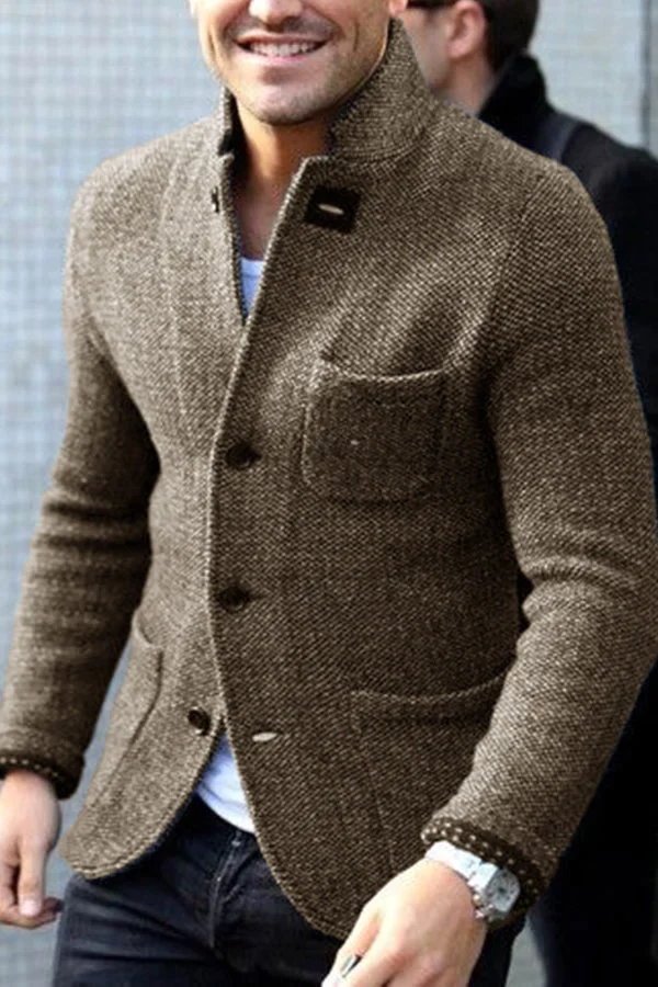 Retro strikket cardigan for menn
