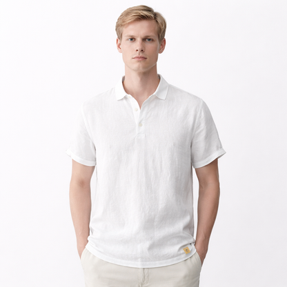 Kortermet Linskjorte til Herre – 100% Lin, Lett &amp; Pustende (M–3XL)