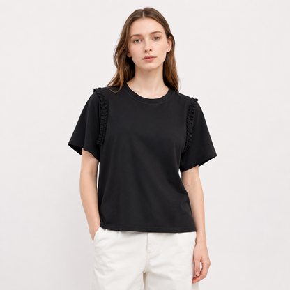 Lett Mesh T-skjorte til Dame – Kunstnerisk og Casual Sommertopp – Topper