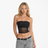 Mesh Bustier Crop Topp til Dame – Stroppeløs Korsettopp med Meshdetaljer – Svart