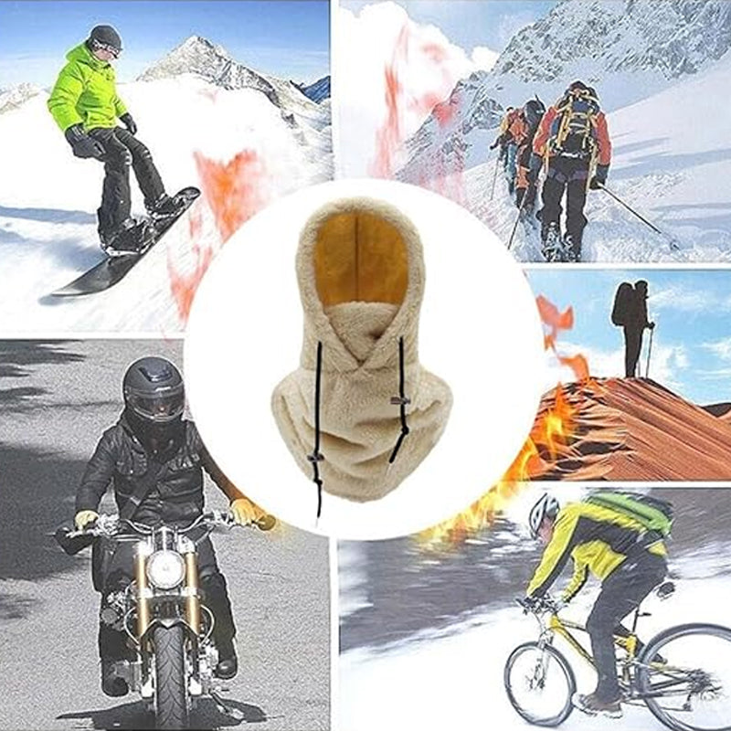 Skimaske med hette i sherpa