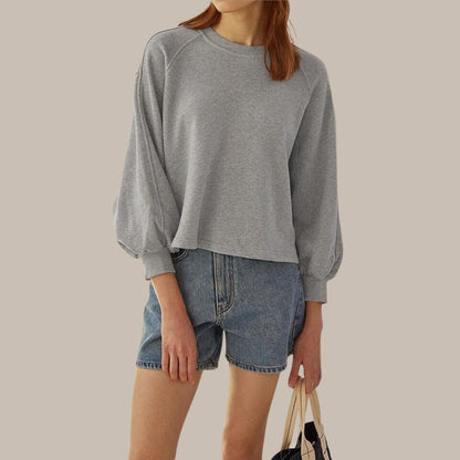 Klassisk sweatshirt med rund hals og ballongermer