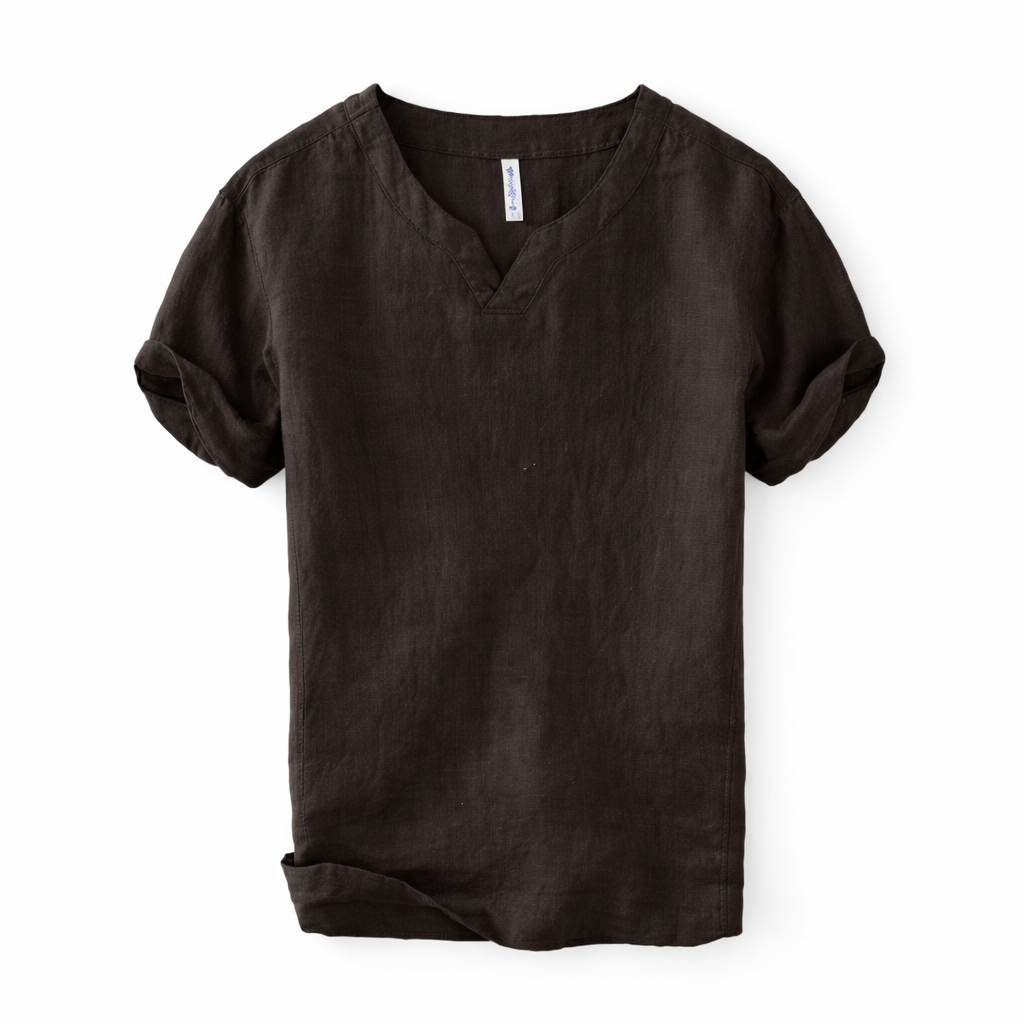 Premium Lin T-skjorte til Herre – 100% Lin, Kinesisk Inspirert &amp; Pustende Sommerstil