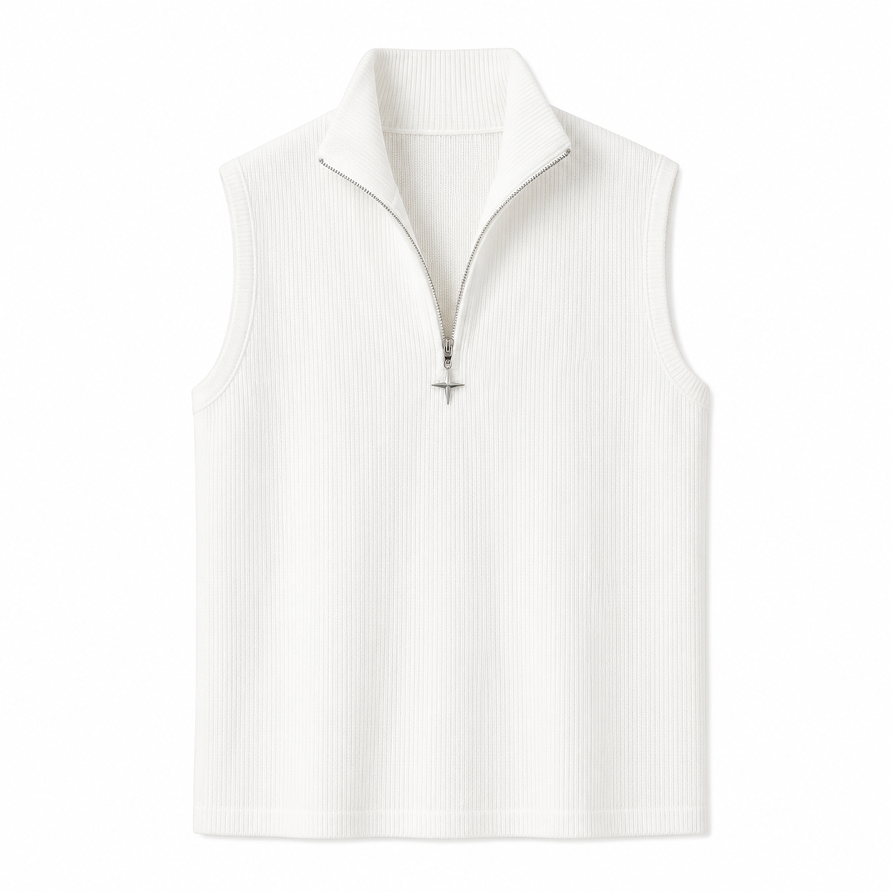Ermeløs Topp til Herre | Streetwear Singlet med Ståkrage og Glidelås