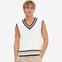 Strikket Vest til Herre – V-hals Genservest i Retro Preppy-stil – Blå