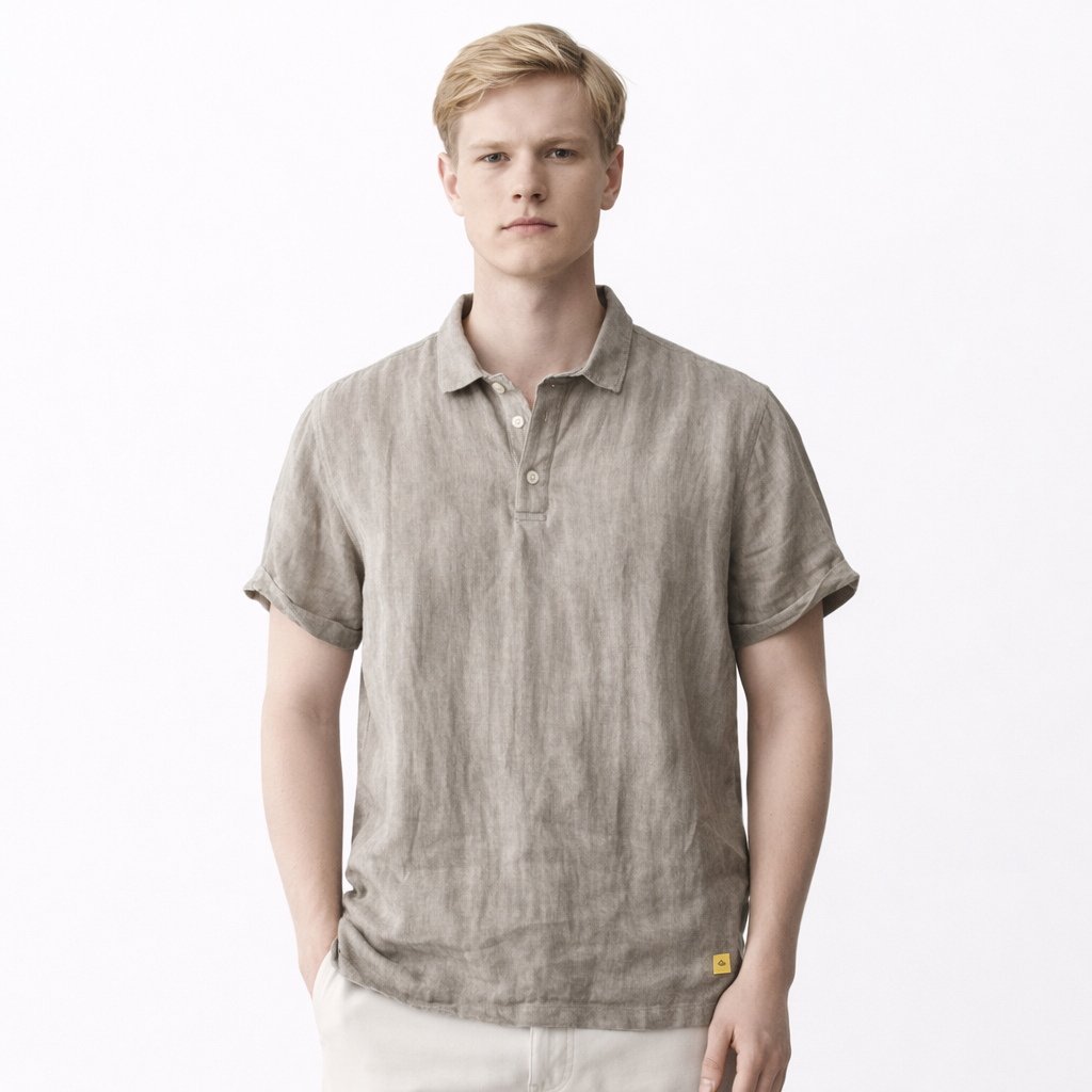 Kortermet Linskjorte til Herre – 100% Lin, Lett &amp; Pustende (M–3XL)