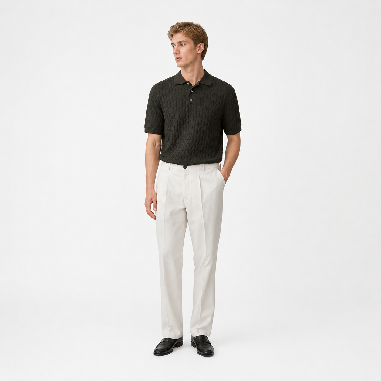 Slim Fit Polo til Herre – Lett og Stretchy Sommerstil med Retro Preg
