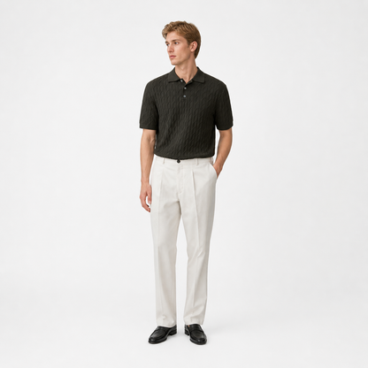 Slim Fit Polo til Herre – Lett og Stretchy Sommerstil med Retro Preg