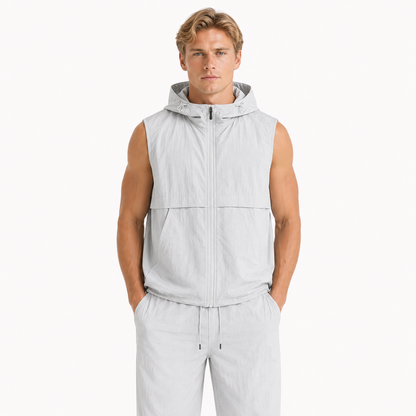 Ermeløs Vest med Hette til Herre – Casual Utility Vest for Fritid og Outdoor