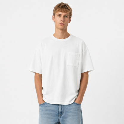 Heavyweight T-skjorte i Bomull – Vintage Unisex Sommerstil 320gsm