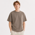 Heavyweight Piqué T-skjorte til Herre – Retro 340g Bomulls Tee med Løs Passform – Kaffe