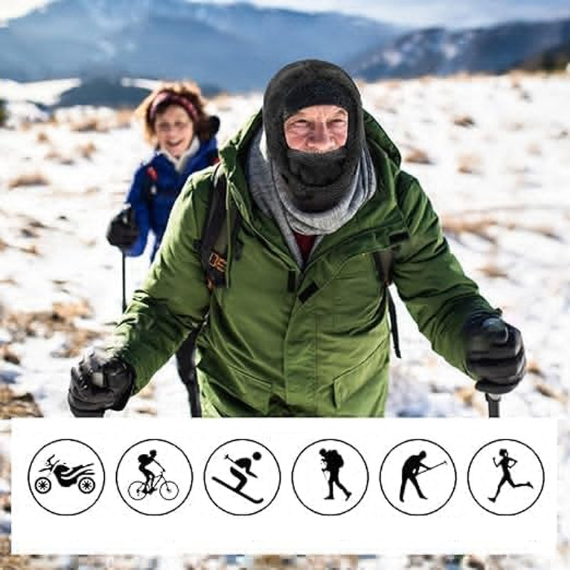 Skimaske med hette i sherpa