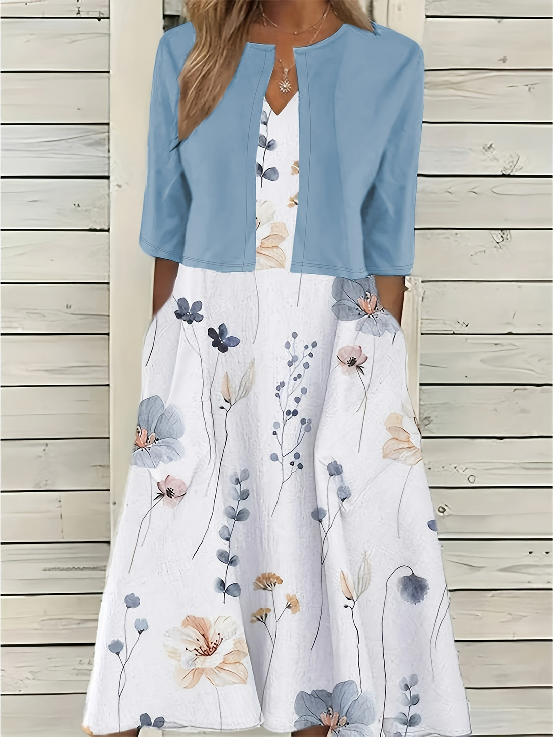 Top &amp;amp; geblümtes Kleid Set