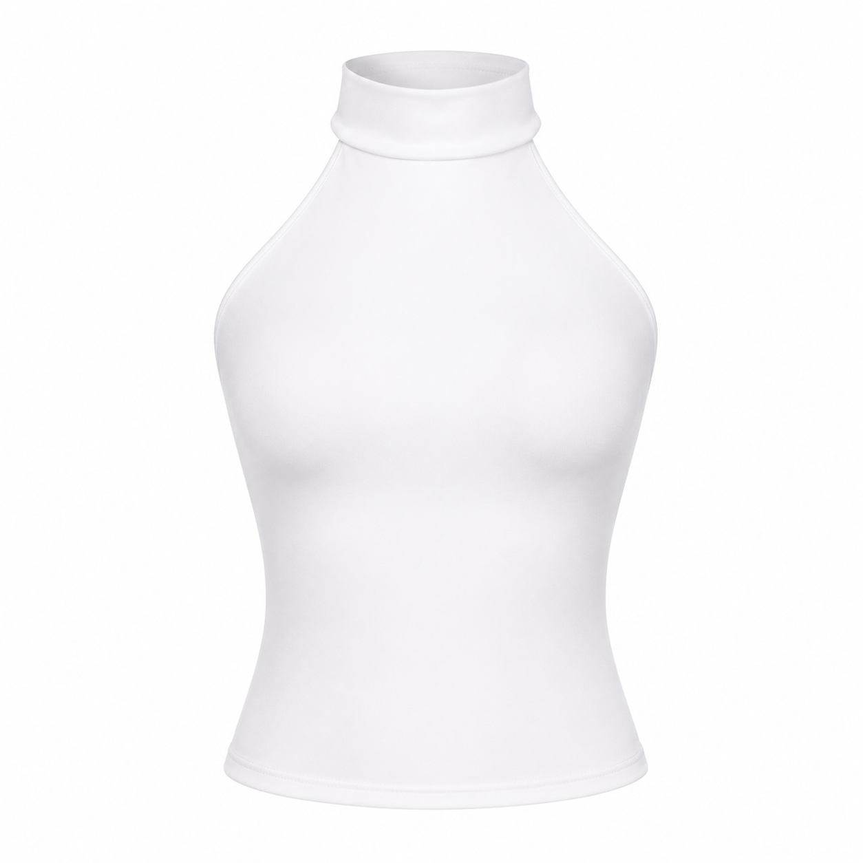 Elegant Halterneck Crop Top til Dame | Ryggløs Topp med Ståkrage